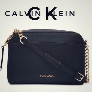 Calvin Klein Hayden Saffiano Leather Crossbody NWT